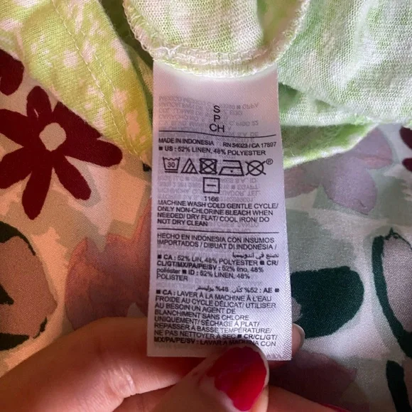 Green Floral Sleeveless Cami Top Blouse - Picture 4 of 4